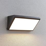 Lindby LED buitenwandlamp Abby, sensor, IP65, donkergrijs