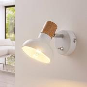 Lindby wandspot Fridolin, 14cm, wit, metaal, schakelaar