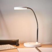 Lindby LED bureaulamp Milow, wit, metaal, 35 cm hoog