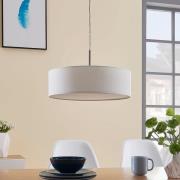 Hanglamp Lindby Sebatin, Ø 40 cm, wit, stof, E27