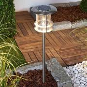 LED lamp op zonne-energie Sumaya, roestvrij staal, 65 cm hoog, grondpe...