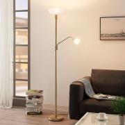 Lindby uplighter Jost, 180 cm, messing, leeslamp, E27