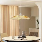 Lindby hanglamp Astraia, naturel/wit, rotan, Ø 80 cm