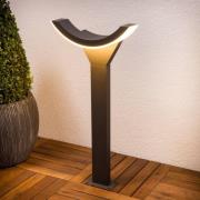 Lucande LED tuinpadverlichting Half, 60 cm, antraciet, metaal, IP54