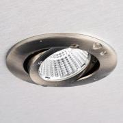 Plafond inbouwlamp Dione, IP44, 4.000 K, nikkel, dimbaar