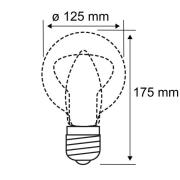 Pauleen LED filament lamp G125 E27 9 W helder 2.700 K