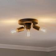 Plafondlamp Centro, zwart, 3-lamps, metaal, Ø 19,5 cm