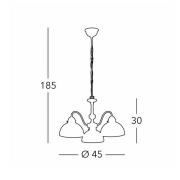 Kolarz hanglamp Nonna, Ø 45 cm, hert groen, 3-lamps.