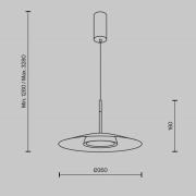 LED hanglamp El, Ø 35 cm, zwart, aluminium