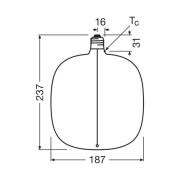 OSRAM LED Vintage Big Oval E27 4,8W 818 Gloeidraad bruin dimbaar