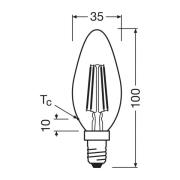 OSRAM LED lamp kaars mat E14 3,8W 2700K 806lm