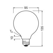 OSRAM LED lamp Globe G95 E27 5W mat 2.700K