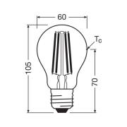 OSRAM LED lamp E27 2,2W gloeidraad 4.000K 470lm 2-pack