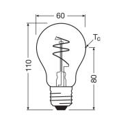 OSRAM LED Vintage E27 4,9W 2.700K Spiraal gloeidraad goud