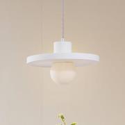 Lindby hanglamp Nielson, Ø 28 cm, wit, gips