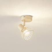 Lindby plafondlamp Piena, beige, 1-lamp, metaal, Ø 93,cm