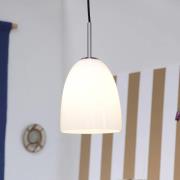 Dyberg Larsen hanglamp Jazz, Ø 18 cm, opaal/staal, glas