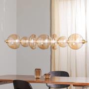 Hanglamp Daphne, amber-transparant glas, lengte 118 cm