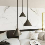 Hanglamp Elit, 3-lamps, Ø 20 cm, zwart, metaal, GX53