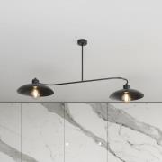 Plafondlamp Foster, 2-lamps, 100 cm, zwart, metaal