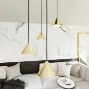 Hanglamp Elit, 4-lamps, Ø 30 cm, zwart/goud, metaal