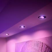 Philips Hue LED inbouwspot Centura zwart Ø 9cm CCT RGB 3st