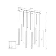 Laser hanglamp, 10-lamps, veelkleurig, metaal, G9