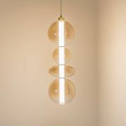 LED hanglamp Daphne, glas amber-transparant, hoogte 62 cm