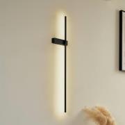 Lindby LED wandlamp Natsumi, zwart, aluminium, 90,3 cm