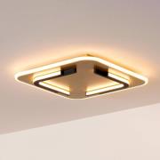 LED plafondlamp Andreas, hoekig, 40 cm x 40 cm, goud mat