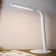 LED bureaulamp Gilly, wit, flexibel, metaal