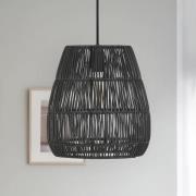 PR Home Hanglamp Saigon, rotanlook, zwart, Ø 38 cm