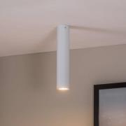 Plafondspot Tecno 1M, staal, GU10, hoogte 30 cm, wit