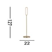 LED vloerlamp Mod, messingkleurig, dimbaar in 3 stappen, staal