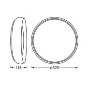 LEDVANCE LED plafondlamp Orbis Livia Ø 52 cm, grijs, metaal