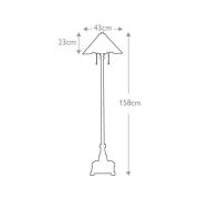 Inglenook vloerlamp, Tiffany stijl, brons, hoogte 158 cm