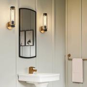 Badkamer wandlamp, messing, 1-lamp, hoogte 35 cm