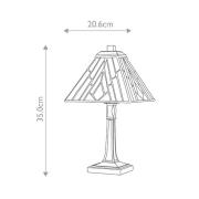 Alderley tafellamp, 20 cm x 20 cm, Tiffany stijl, brons