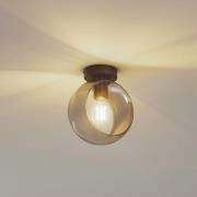 Lindby Roton plafondlamp, grijs/zwart, glas, Ø 20 cm