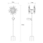 LED lamp op zonne-energie 36578S, grondspies, zilver/zwart, metaal