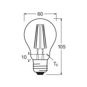 OSRAM LED filament lamp E27 6,5W 827 4-pack