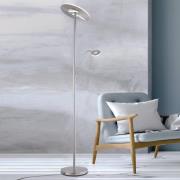LED vloerlamp Dent, nikkelkleurig, 180 cm, CCT, 2-lamps