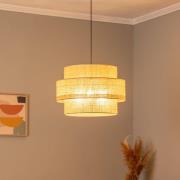 Calisto hanglamp, Jute, naturel bruin, 3-lamps, Ø 50 cm