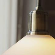 Hanglamp Vela, wit/oud messing, glas/ijzer Ø 25 cm stekker