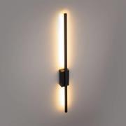 LED wandlamp Flash, zwart, hoogte 79 cm, metaal 1-lamp