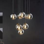 Hanglamp Ariscani, zwart, Ø 65 cm, staal/glas, 10-lamps.