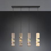 Stream hanglamp, meerkleurig Lengte 80 cm 4-lamps metaal GU10