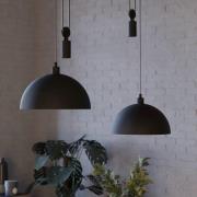 Winkworth hanglamp, zwart, lengte 118 cm, metaal, 2-lamps.