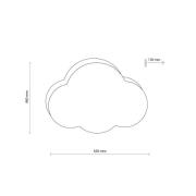 Plafondlamp Cloud, beige, 63 cm lang, textiel, wolk, E27