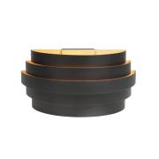Wandlamp Scudo, zwart, breedte 25 cm, aluminium, G9